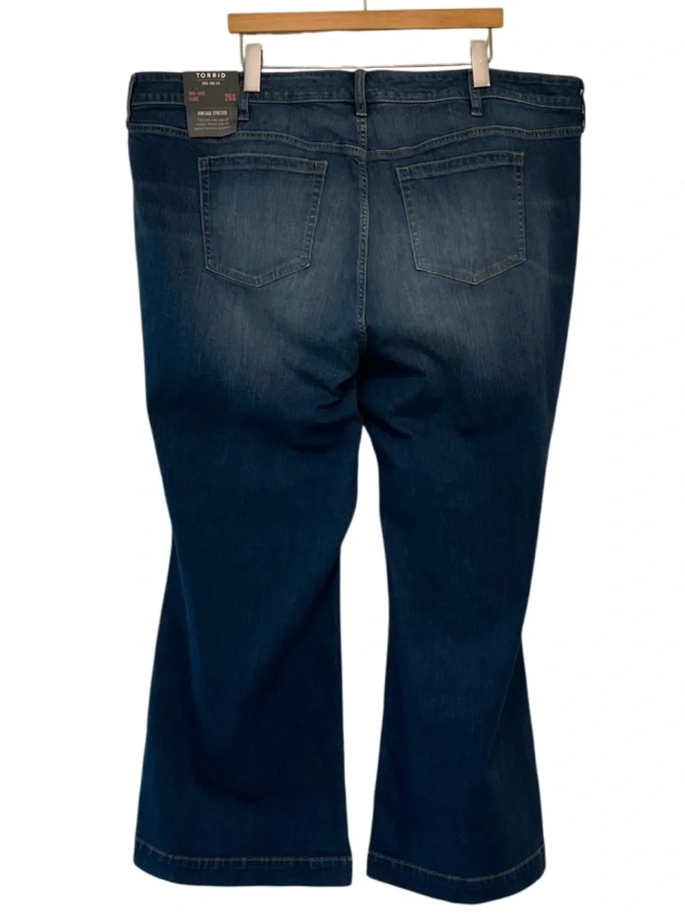 Torrid Mid Rise Flare Jeans Rockstar Dark Wash Button Fly NWT - Picture 5 of 13